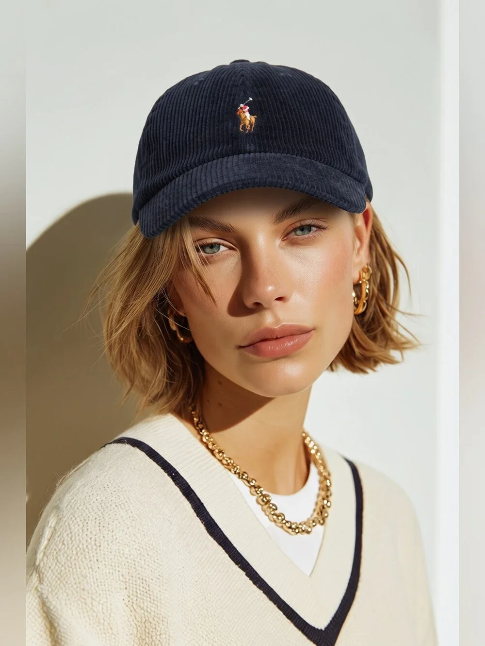 POLO Ralph Lauren Corduroy Unisex Ball Cap in Aviator/Hunter Navy